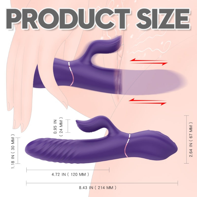 Moremorelove Thrusting Dildo Vibrator – 3-Speed 6-Mode Pulse & Vibration with Pause Mode | Dual G-Spot & Clitoral Stimulation for Couples