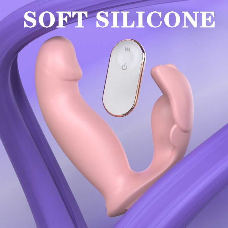 Moremorelove Remote Control Thrusting Wearable Bullet Vibrator – Butterfly-Shaped Design with Dual Vibration & Thrusting for G-Spot & Clitoral Pleasure
