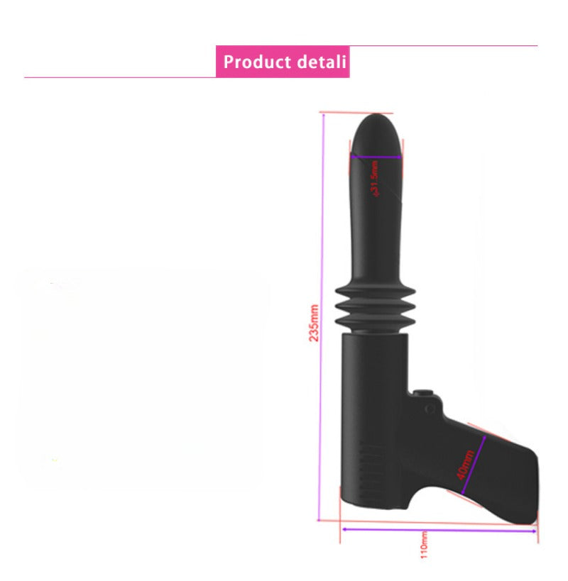 Moremorelove Portable Pistol-Shaped Sex Machine – Automatic Adult Toy with 4 Vibration Modes & Retractable Function for Men, Women, and Couples