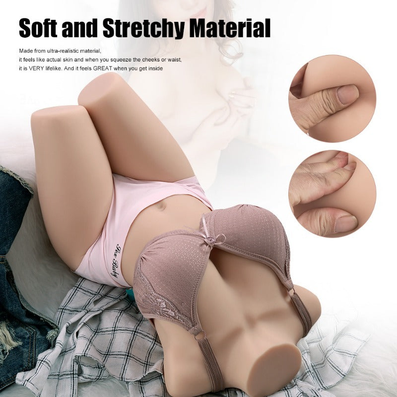 Moremorelove TPE Half Body Torso Sex Doll with Legs, Big Boobs & Super Soft Ass, Suitable for Vaginal and Anal Sex