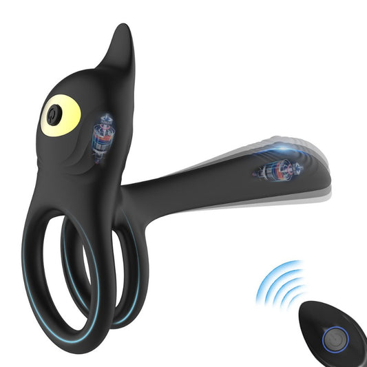 Moremorelove 3-in-1 Vibrating Cock Ring – 10-Mode Silicone Penis Ring with G-Spot & Clitoral Stimulation, Remote-Controlled, Rechargeable & Waterproof for Couples