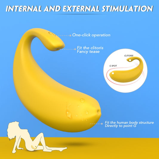 Moremorelove Banana-Shaped Vibrator – Discreet, Remote-Controlled, Portable Pleasure Toy for Women