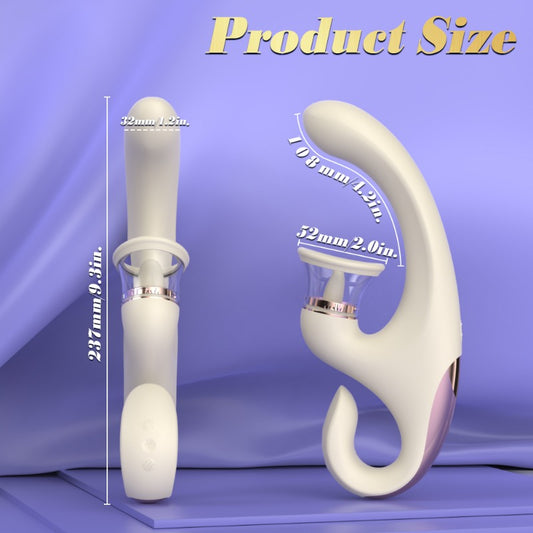 Moremorelove Rechargeable G-Spot Orgasm Vibrator – 3 Speeds & 6 Vibration Modes with Suction, Licking & Internal Vibration for Female Pleasure & Masturbation