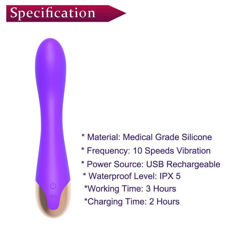Moremorelove Crescent AV Vibrator – 10-Mode Curved Dildo for Women’s Pleasure