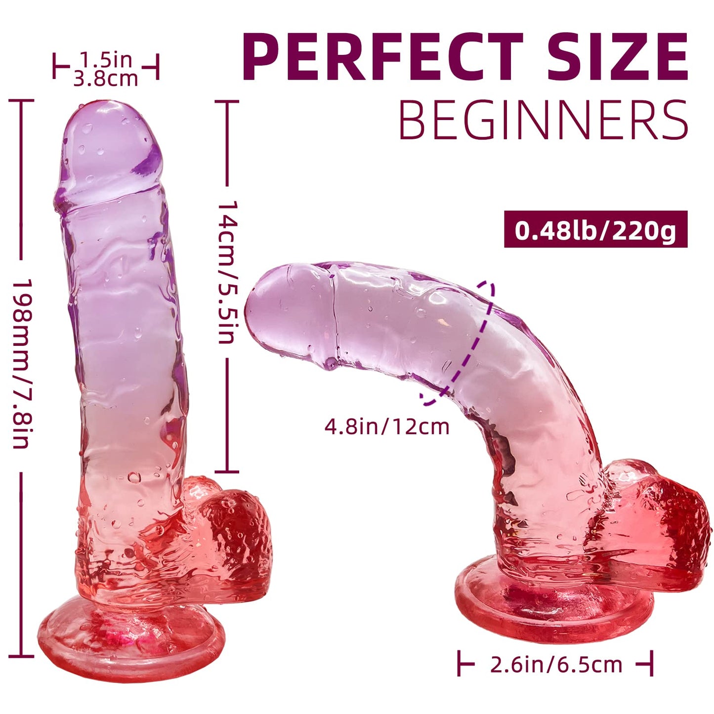 Moremorelove 2 Mixed Colors TPE Material Dildo – Soft & Comfortable Adult Toy for Easy Climax Experience