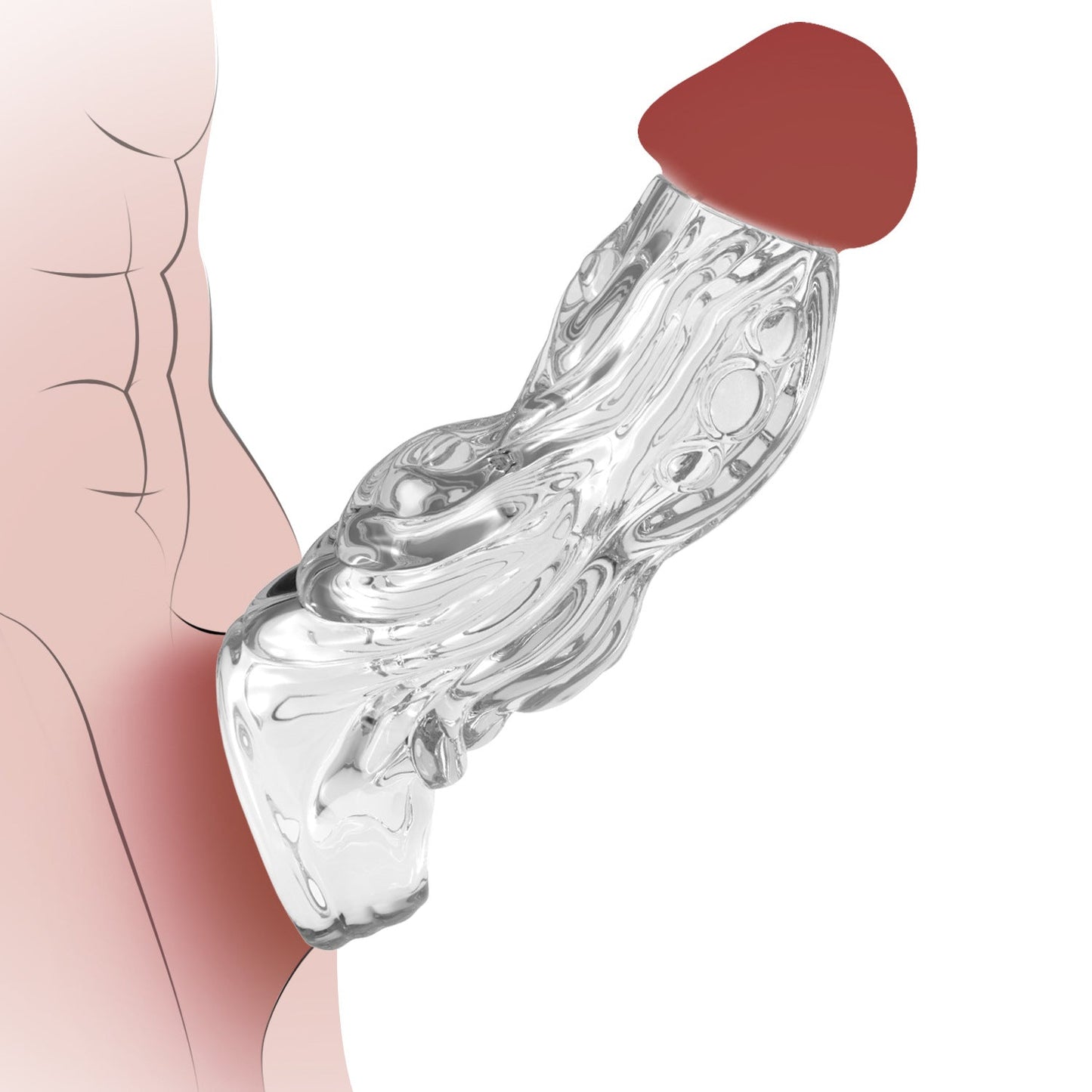 Manchon de pénis réutilisable de 2 couleurs avec gland exposé, manchon de pénis, anneau de pénis, agrandisseur de pénis ultra-doux pour couples, agrandisseur de pénis, jouets sexuels pour hommes 