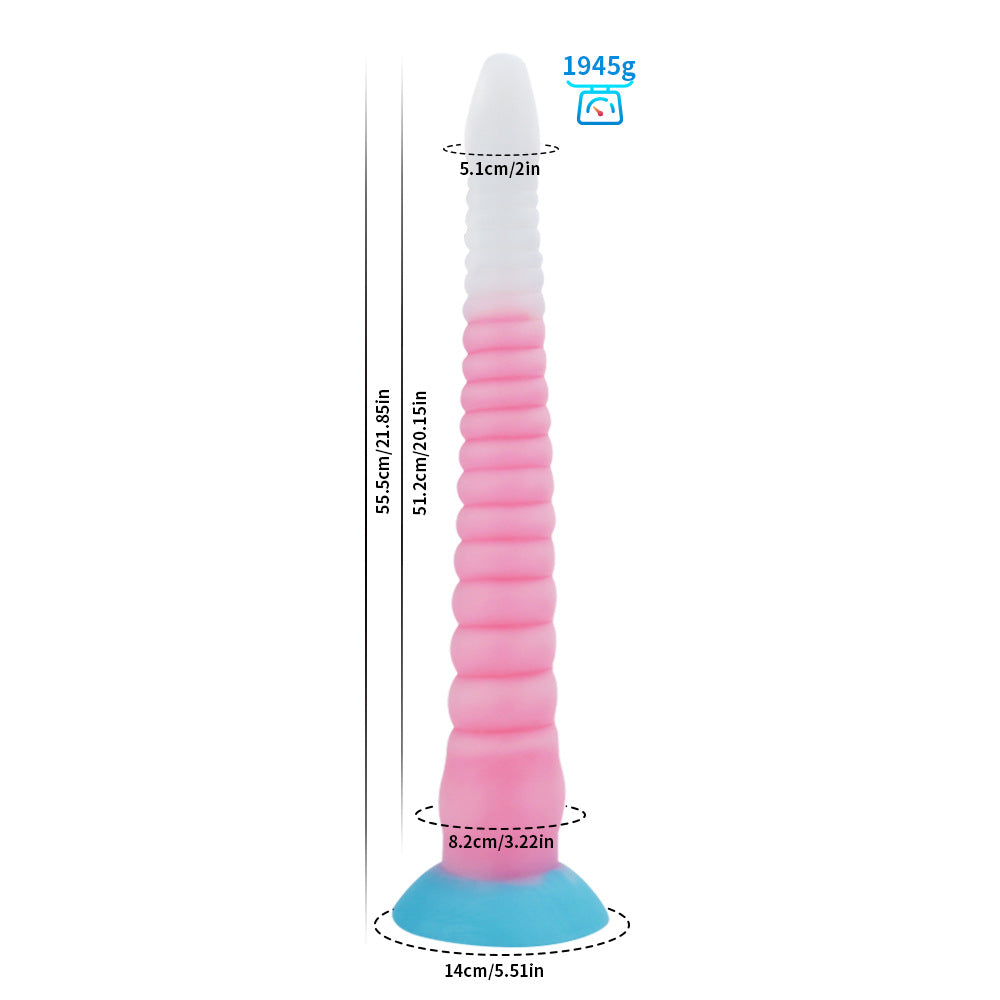 Gode ​​en silicone de 4 couleurs mélangées pour adultes, gode en forme de tentacule de calmar de grande taille 