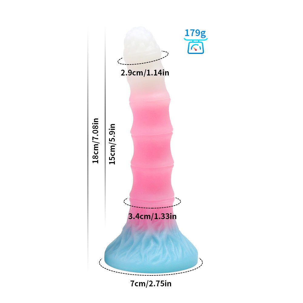 2 Models Fluorescent Silicone Dildo – Kirin Cock & Bamboo Shoots Design for Intense Pleasure