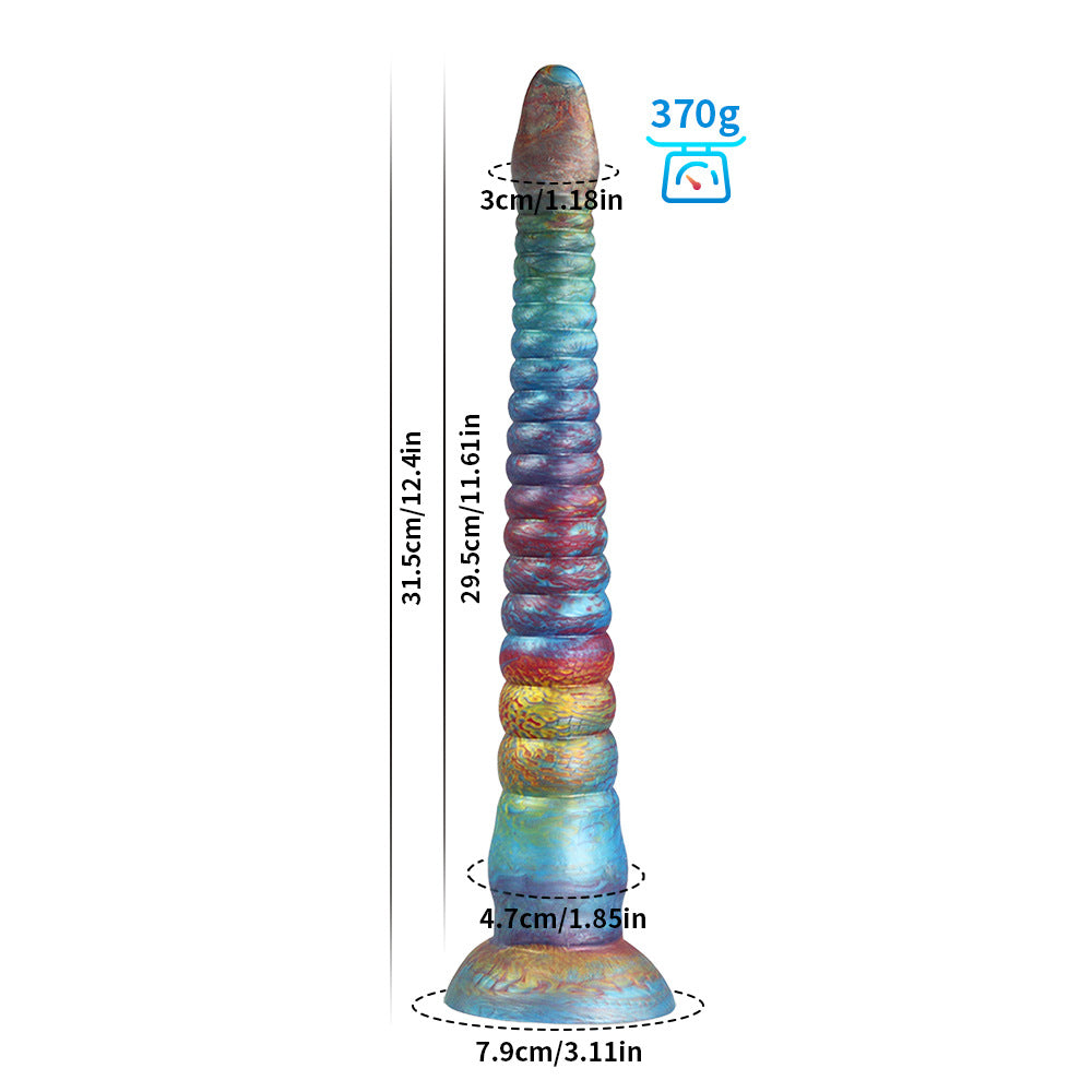 Gode ​​en silicone de 4 couleurs mélangées pour adultes, gode en forme de tentacule de calmar de grande taille 