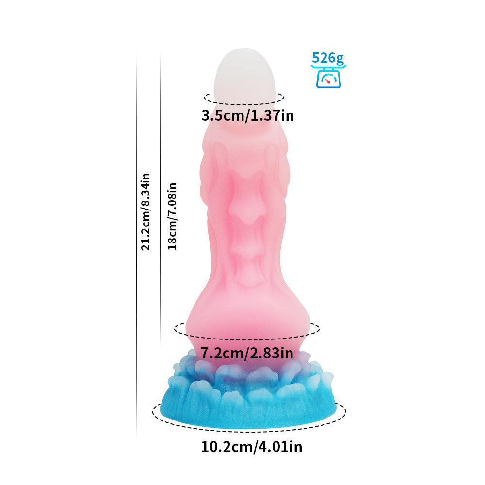 2 Models Fluorescent Silicone Dildo – Kirin Cock & Bamboo Shoots Design for Intense Pleasure