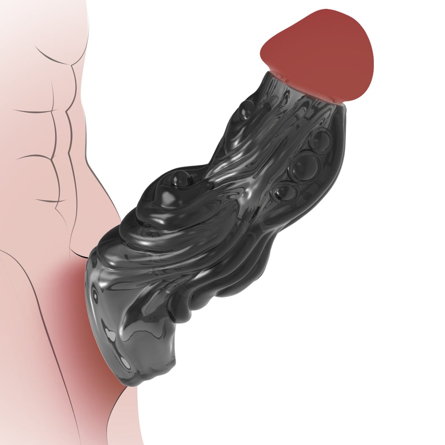 Manchon de pénis réutilisable de 2 couleurs avec gland exposé, manchon de pénis, anneau de pénis, agrandisseur de pénis ultra-doux pour couples, agrandisseur de pénis, jouets sexuels pour hommes 