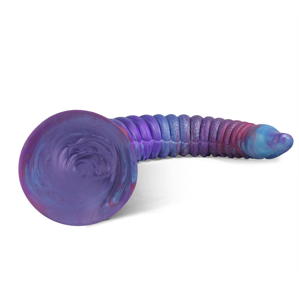 Gode ​​en silicone de 4 couleurs mélangées pour adultes, gode en forme de tentacule de calmar de grande taille 