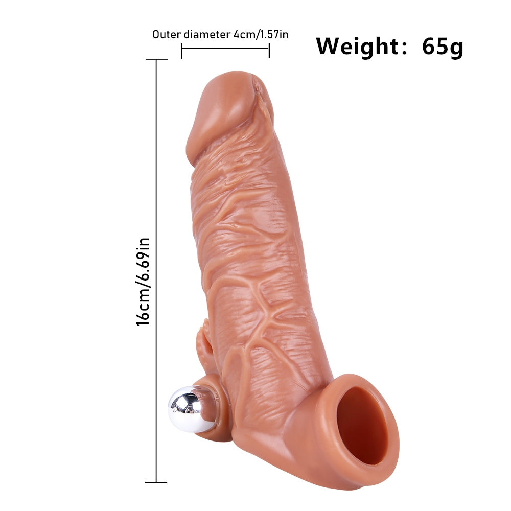 Moremorelove Reusable Penis Sleeve with Cock Ring – Ultra-Soft Penis Extender with Realistic Muscle Texture & Veins, Removable Vibrator & Non-Removable Monster Claw Decoration, Enlarger Sex Toy for Men & Couples