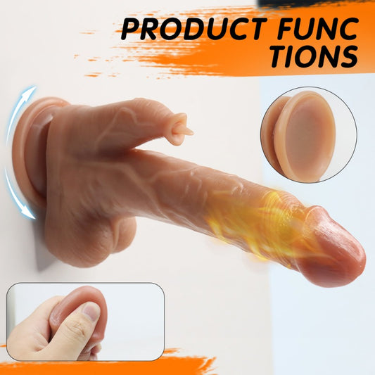 Moremorelove Realistic Heating Dildo – 9-Mode Thrusting, Vibrating & Swinging Pleasure Toy