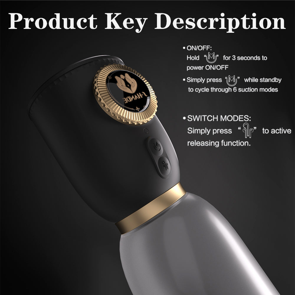 Black USB Charging Electric Male Masturbator – Realistic Vagina for Intense Orgasm