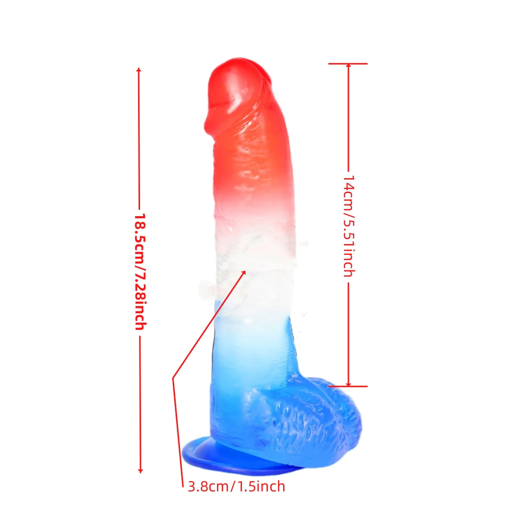 Dildo aus TPE-Material in 2 Farben, gemischte Farben, Lustspielzeug für Erwachsene, weich und bequem für ein leichtes Höhepunkt-Erlebnis 