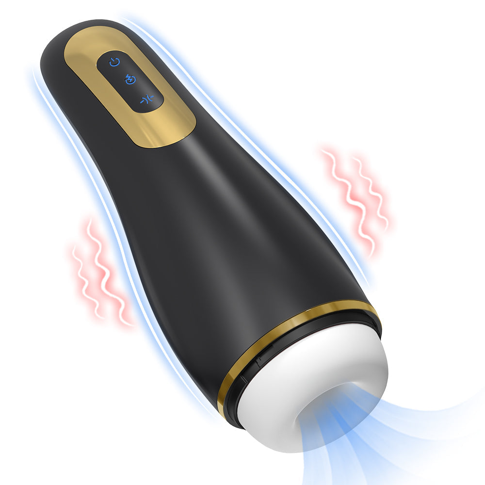 Black USB Charging Electric Male Masturbator – Realistic Vagina, Portable for Intense Orgasm