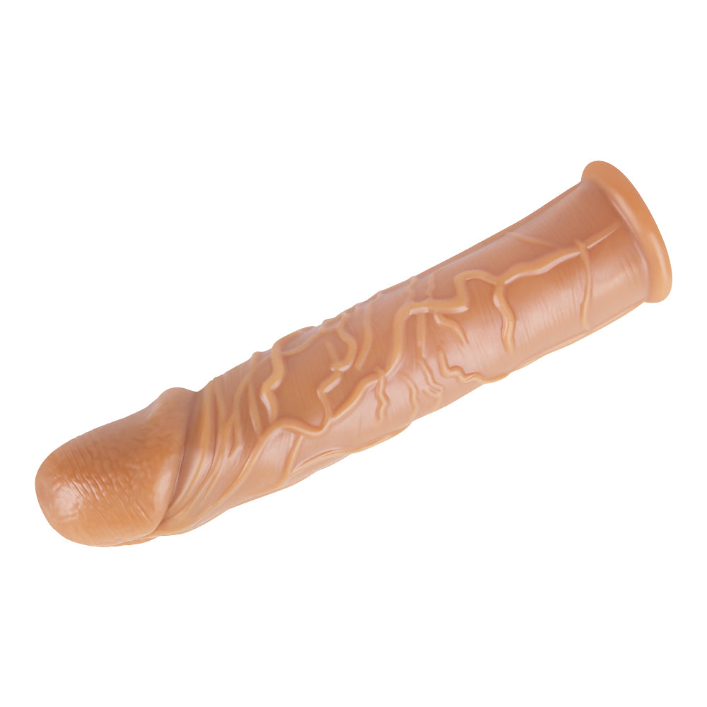Moremorelove Reusable Penis Sleeve Extender – Ultra-Soft TPE Penis Enlarger for Men, Realistic Cock Design, Hot/Cold Water Immersion for Sensational Pleasure, Couples Sex Toy
