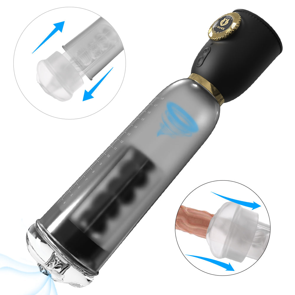 Black USB Charging Electric Male Masturbator – Realistic Vagina for Intense Orgasm