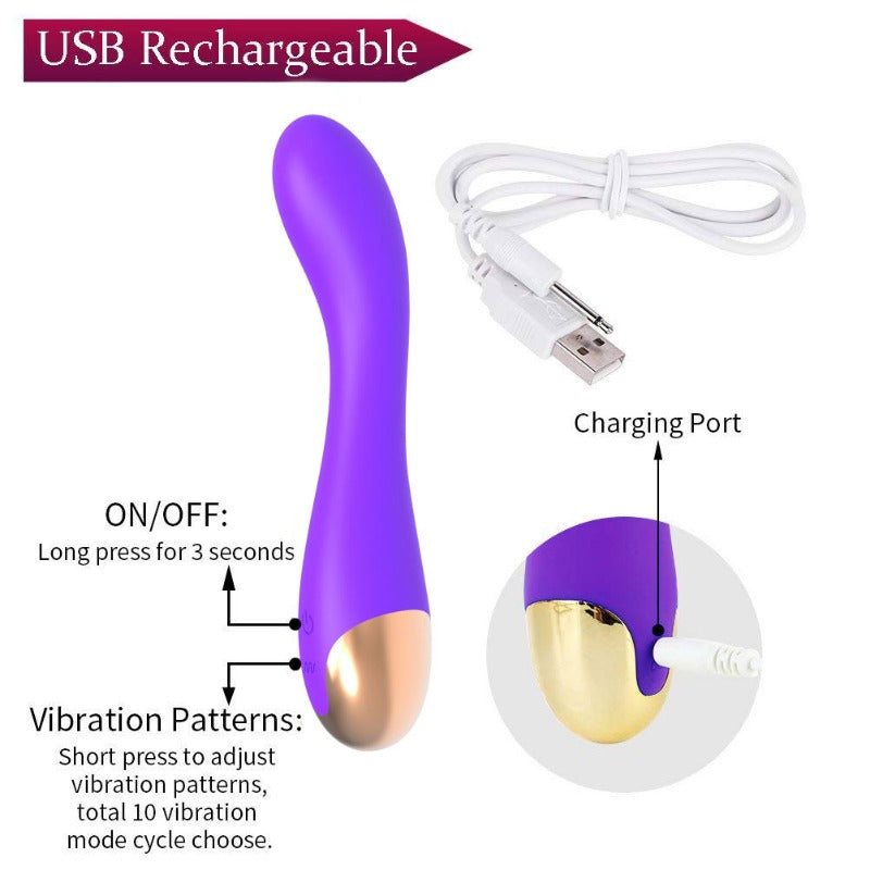 Moremorelove Crescent AV Vibrator – 10-Mode Curved Dildo for Women’s Pleasure