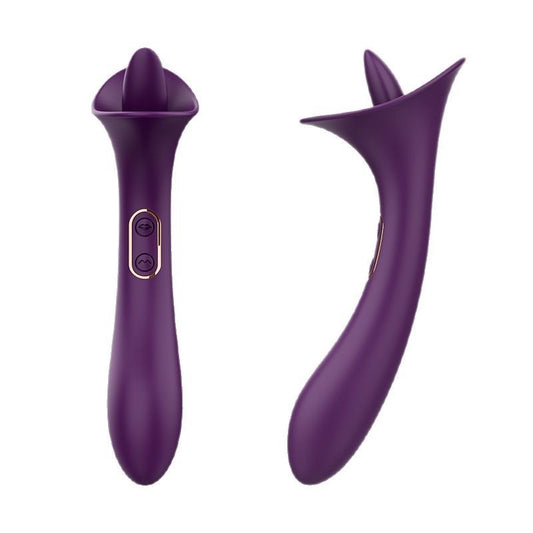 Moremorelove Vibrator – Dual-Function Licking & Insertable Vibrating Dildo for Women, Tongue Simulation  Intimate Adult Toy